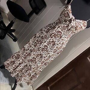 Monteau Brown and White Floral Maxi Dress